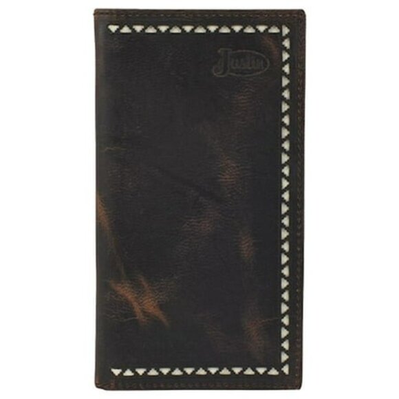 Justin Mens Rodeo Wallet Genuine Leather Western Style New in Box Retail $69 - Picture 1 of 4